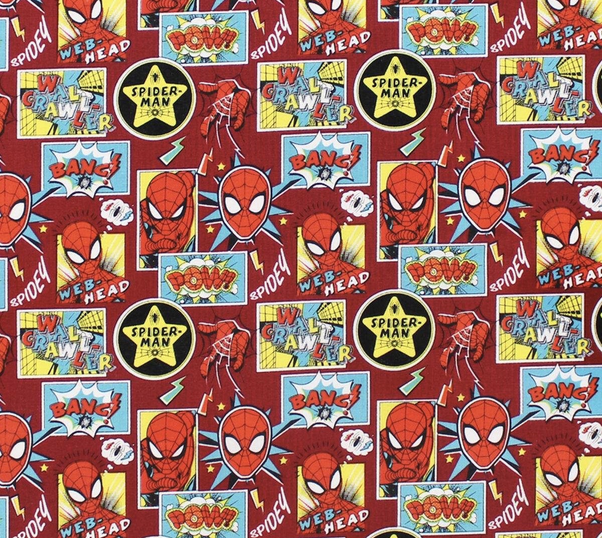 Spiderman Outside The Box 100% Cotton - Falcon Fabrics Spiderman