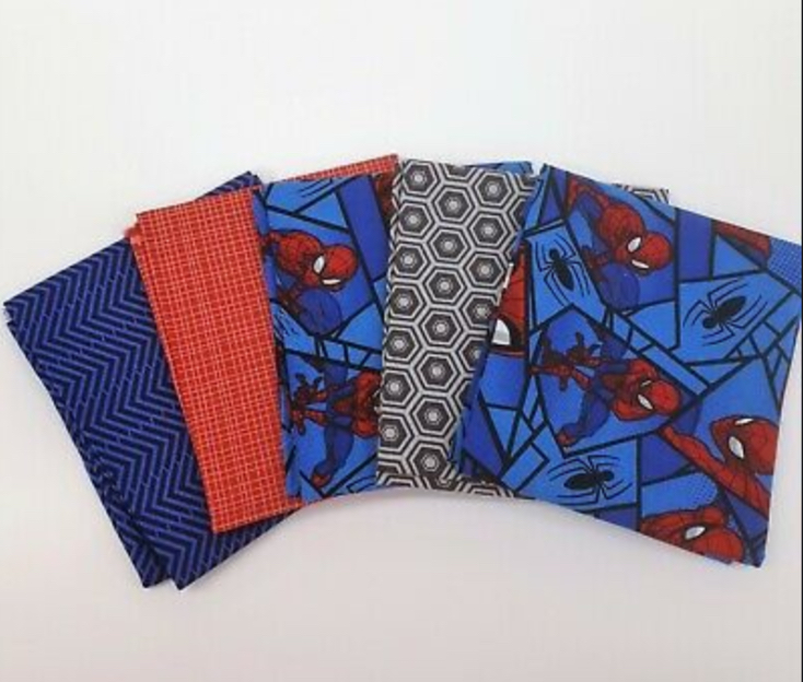 Bundle 2(1 Each)-MARVEL Spiderman Fabrics-Fat Quarters18Hx21W ea-Cotton